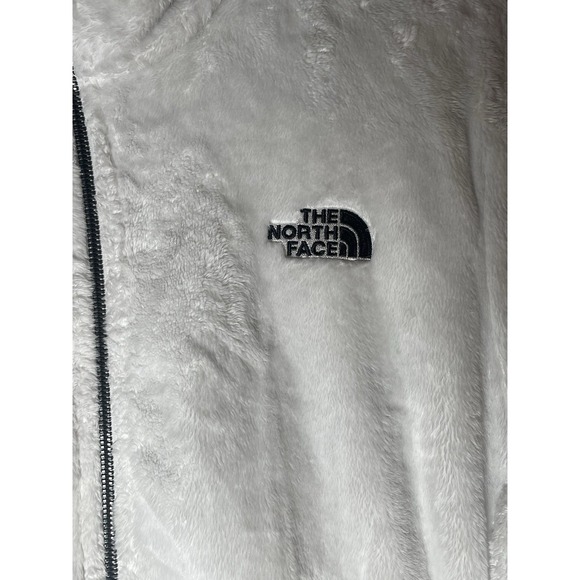 North Face Sweater Womens XL White High Pile Logo Outdoors Full Zip Ladies - Picture 3 of 5